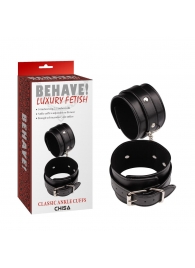 Черные оковы Classic Ankle Cuffs - Chisa - купить с доставкой в Воронеже