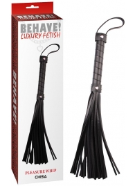 Черная многохвостая плеть Pleasure Whip - 46 см. - Chisa - купить с доставкой в Воронеже