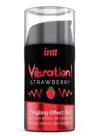 Жидкий интимный гель с эффектом вибрации Vibration! Strawberry - 15 мл. - INTT - купить с доставкой в Воронеже