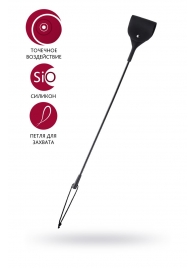 Черный гладкий стек с тонкой ручкой - 48 см. - ToyFa - купить с доставкой в Воронеже