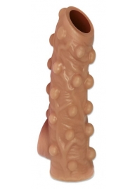 Телесная насадка с бугорками и открытой головкой Nude Sleeve L - 14 см. - KOKOS - в Воронеже купить с доставкой