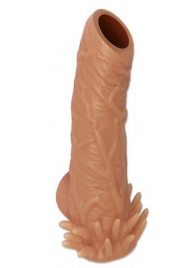 Телесная насадка с усиками и открытой головкой Nude Sleeve M - 12 см. - KOKOS - в Воронеже купить с доставкой