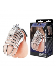 Металлическая клетка Deluxe Сhastity Сage с замком - BlueLine - купить с доставкой в Воронеже