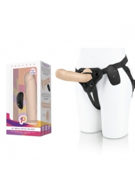 Телесный вибратор на трусиках с кольцом - 18 см. - Pegasus - купить с доставкой в Воронеже