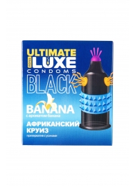 Черный стимулирующий презерватив  Африканский круиз  с ароматом банана - 1 шт. - Luxe - купить с доставкой в Воронеже