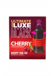 Черный стимулирующий презерватив  Болт на 32  с ароматом вишни - 1 шт. - Luxe - купить с доставкой в Воронеже