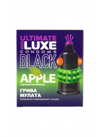 Черный стимулирующий презерватив  Грива мулата  с ароматом яблока - 1 шт. - Luxe - купить с доставкой в Воронеже