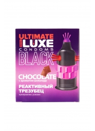Черный стимулирующий презерватив  Реактивный трезубец  с ароматом шоколада - 1 шт. - Luxe - купить с доставкой в Воронеже