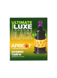 Черный стимулирующий презерватив  Хозяин тайги  с ароматом абрикоса - 1 шт. - Luxe - купить с доставкой в Воронеже