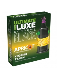 Черный стимулирующий презерватив  Хозяин тайги  с ароматом абрикоса - 1 шт. - Luxe - купить с доставкой в Воронеже