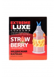 Стимулирующий презерватив  Медвежий капкан  с ароматом клубники - 1 шт. - Luxe - купить с доставкой в Воронеже