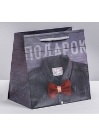 Ламинированный квадратный пакет «Мужской стиль» - 14 х 14 х 9 см. - Сима-Ленд - купить с доставкой в Воронеже