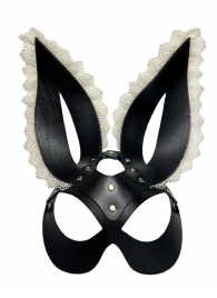 Маска зайки с бежевым кружевом на ушках - БДСМ Арсенал - купить с доставкой в Воронеже