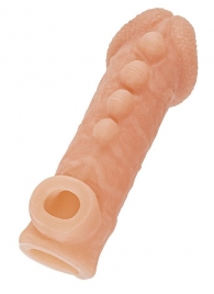 Телесная закрытая насадка с шишечками Cock Sleeve Size L - 17,6 см. - KOKOS - в Воронеже купить с доставкой
