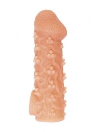 Телесная закрытая насадка с пучками шишечек Cock Sleeve Size L - 17,6 см. - KOKOS - в Воронеже купить с доставкой