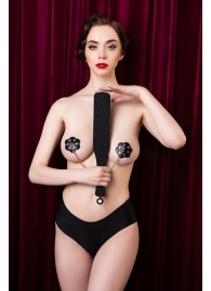 Черная силиконовая шлепалка  - 37,5 см. - ToyFa - купить с доставкой в Воронеже