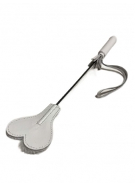 Белый кожаный мини-стек - 36 см. - БДСМ Арсенал - купить с доставкой в Воронеже