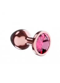 Пробка цвета розового золота с малиновым кристаллом Diamond Ruby Shine S - 7,2 см. - Lola Games - купить с доставкой в Воронеже
