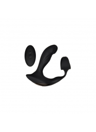 Черный вибромассажер простаты с эрекционным кольцом Strapped   Tapped - Zero Tolerance - в Воронеже купить с доставкой