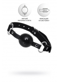 Черный кляп-шар на кожаных ремешках Anonymo - ToyFa - купить с доставкой в Воронеже