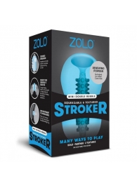 Голубой двусторонний мастурбатор MINI DOUBLE BUBBLE - Zolo - в Воронеже купить с доставкой