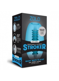 Голубой двусторонний мастурбатор MINI BUBBLE - Zolo - в Воронеже купить с доставкой