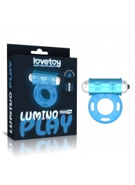 Голубое, светящееся в темноте эрекционное виброкольцо Lumino Play Vibrating Penis Ring - Lovetoy - в Воронеже купить с доставкой