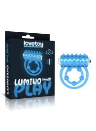 Голубое, светящееся в темноте виброкольцо Lumino Play Vibrating Penis Ring - Lovetoy - в Воронеже купить с доставкой