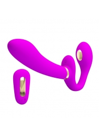 Лиловый безремневой страпон с функцией электростимуляции Thunderbird - Baile - купить с доставкой в Воронеже