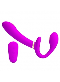 Лиловый безремневой страпон с функцией электростимуляции Thunderbird - Baile - купить с доставкой в Воронеже