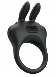 Черное эрекционное кольцо с вибрацией Davion - Baile - в Воронеже купить с доставкой