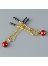 Золотистые зажимы с колокольчиками Gold - Sitabella - купить с доставкой в Воронеже