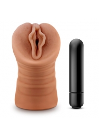 Мастурбатор-вагина цвета карамели Sofia с вибрацией - Blush Novelties - в Воронеже купить с доставкой