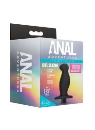 Черный анальный вибромассажёр Silicone Vibrating Prostate Massager 02 - 10,8 см. - Blush Novelties - в Воронеже купить с доставкой