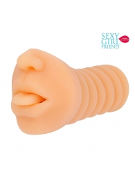 Телесный мастурбатор-ротик с высунутым язычком - Bior toys - в Воронеже купить с доставкой
