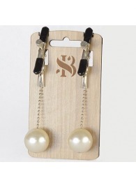 Зажимы на соски с бусинами под жемчуг Pearl - Sitabella - купить с доставкой в Воронеже