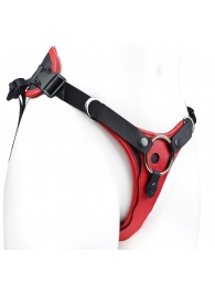 Красно-черный женский пояс с 2 способами крепления насадок - LOVETOY (А-Полимер) - купить с доставкой в Воронеже