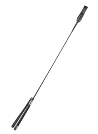 Черный гладкий стек с ручкой - 71 см. - Fetish Tentation - купить с доставкой в Воронеже