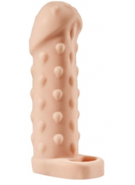 Телесная насадка-удлинитель с пупырышками KLEON - 15 см. - Sitabella - в Воронеже купить с доставкой