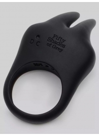 Черное эрекционное виброкольцо Sensation Rechargeable Vibrating Rabbit Love Ring - Fifty Shades of Grey - в Воронеже купить с доставкой