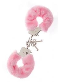 Металлические наручники с розовой меховой опушкой METAL HANDCUFF WITH PLUSH PINK - Dream Toys - купить с доставкой в Воронеже