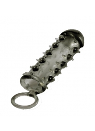 Дымчатая стимулирующая насадка с закрытой головкой SAMURAI PENIS SLEEVE BLACK - 14,5 см. - NMC - в Воронеже купить с доставкой