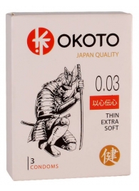 Тонкие презервативы OKOTO Thin Extra Soft - 3 шт. - Sitabella - купить с доставкой в Воронеже