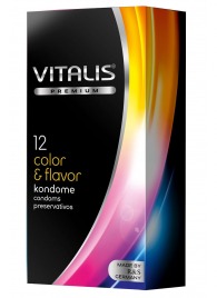 Цветные ароматизированные презервативы VITALIS PREMIUM color   flavor - 12 шт. - Vitalis - купить с доставкой в Воронеже