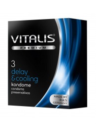 Презервативы VITALIS PREMIUM delay   cooling с охлаждающим эффектом - 3 шт. - Vitalis - купить с доставкой в Воронеже
