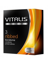 Ребристые презервативы VITALIS PREMIUM ribbed - 3 шт. - Vitalis - купить с доставкой в Воронеже