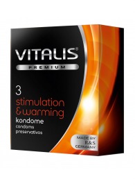 Презервативы VITALIS PREMIUM stimulation   warming с согревающим эффектом - 3 шт. - Vitalis - купить с доставкой в Воронеже
