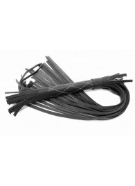 Аккуратная чёрная плетка  из натуральной кожи - БДСМ Арсенал - купить с доставкой в Воронеже