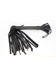 Короткая чёрная плетка из натуральной кожи - БДСМ Арсенал - купить с доставкой в Воронеже