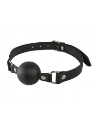 Кляп-шар на чёрных кожаных ремешках - Sitabella - купить с доставкой в Воронеже